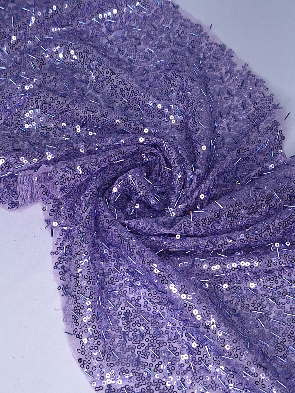Tul bordado color lila medio H093, ideal para vestidos de noche de boda y de XV años