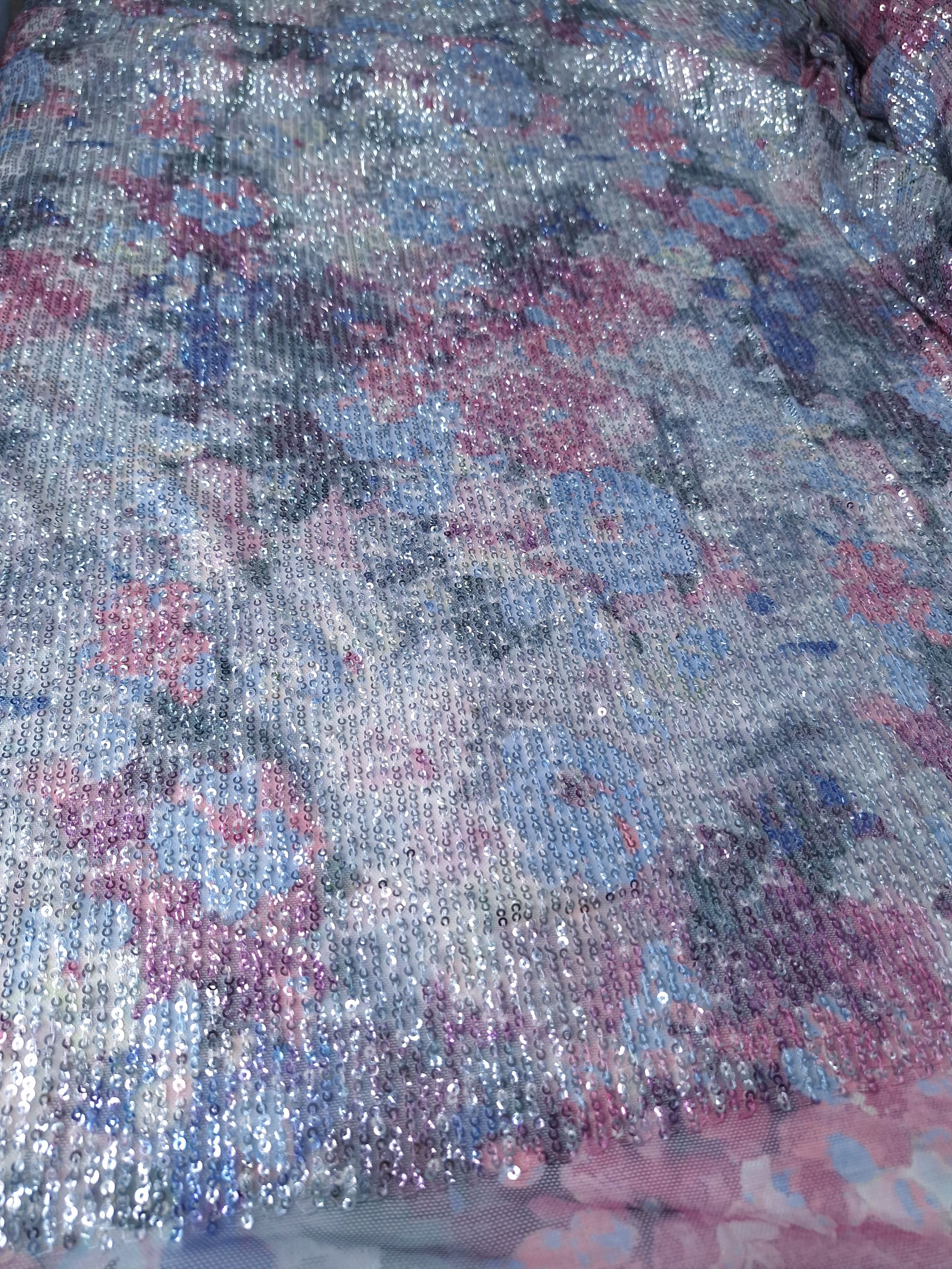 Tul bordado color rosa gris A916, para vestidos de noche de boda y de XV años