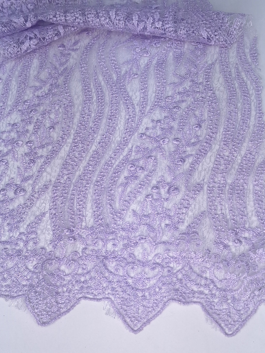 Tul bordado color lila claro H084, ideal para vestidos de noche de boda y de xv años