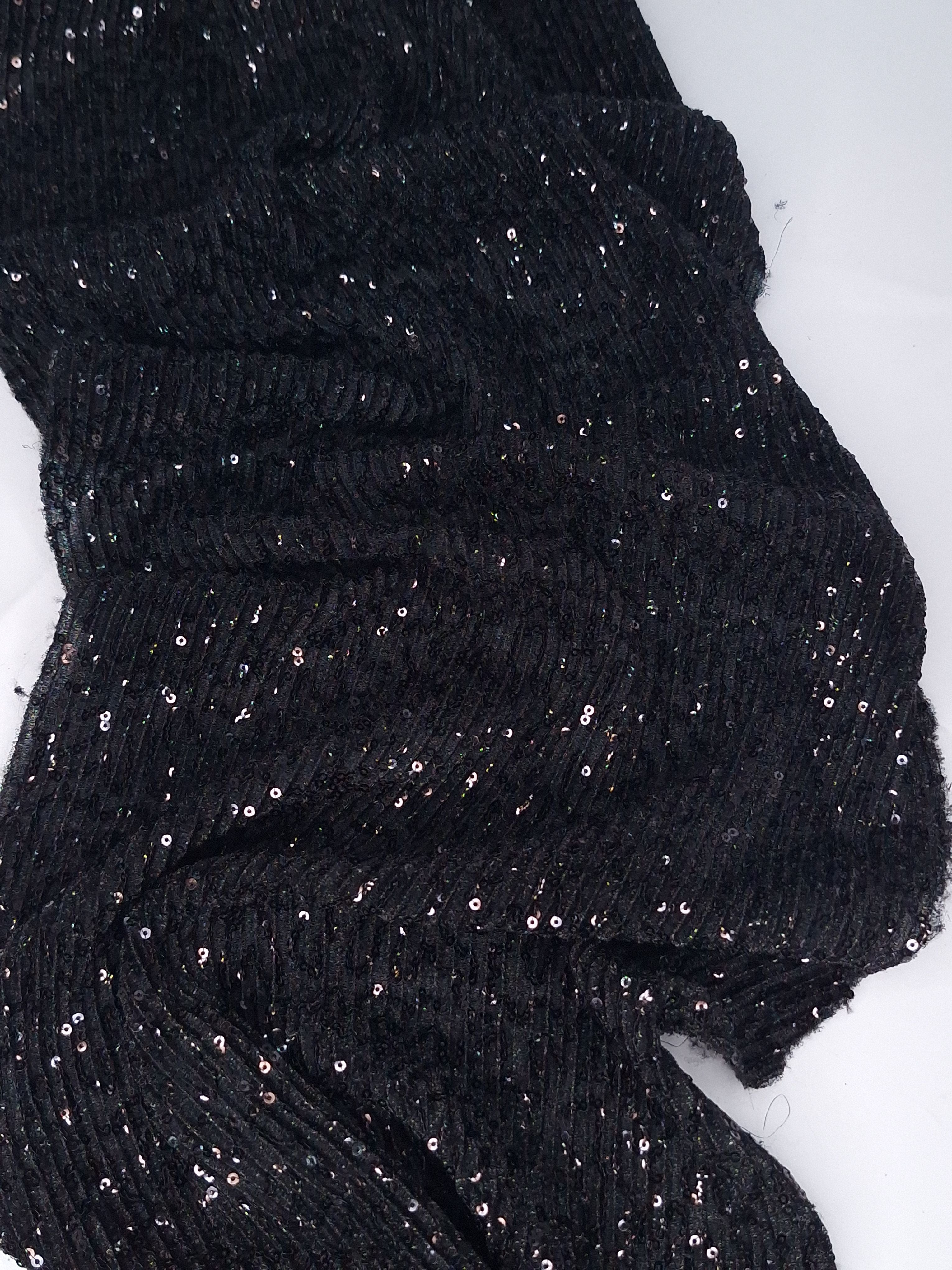 Tul bordado color negro A978, ideal para vestidos de noche de boda y de XV años