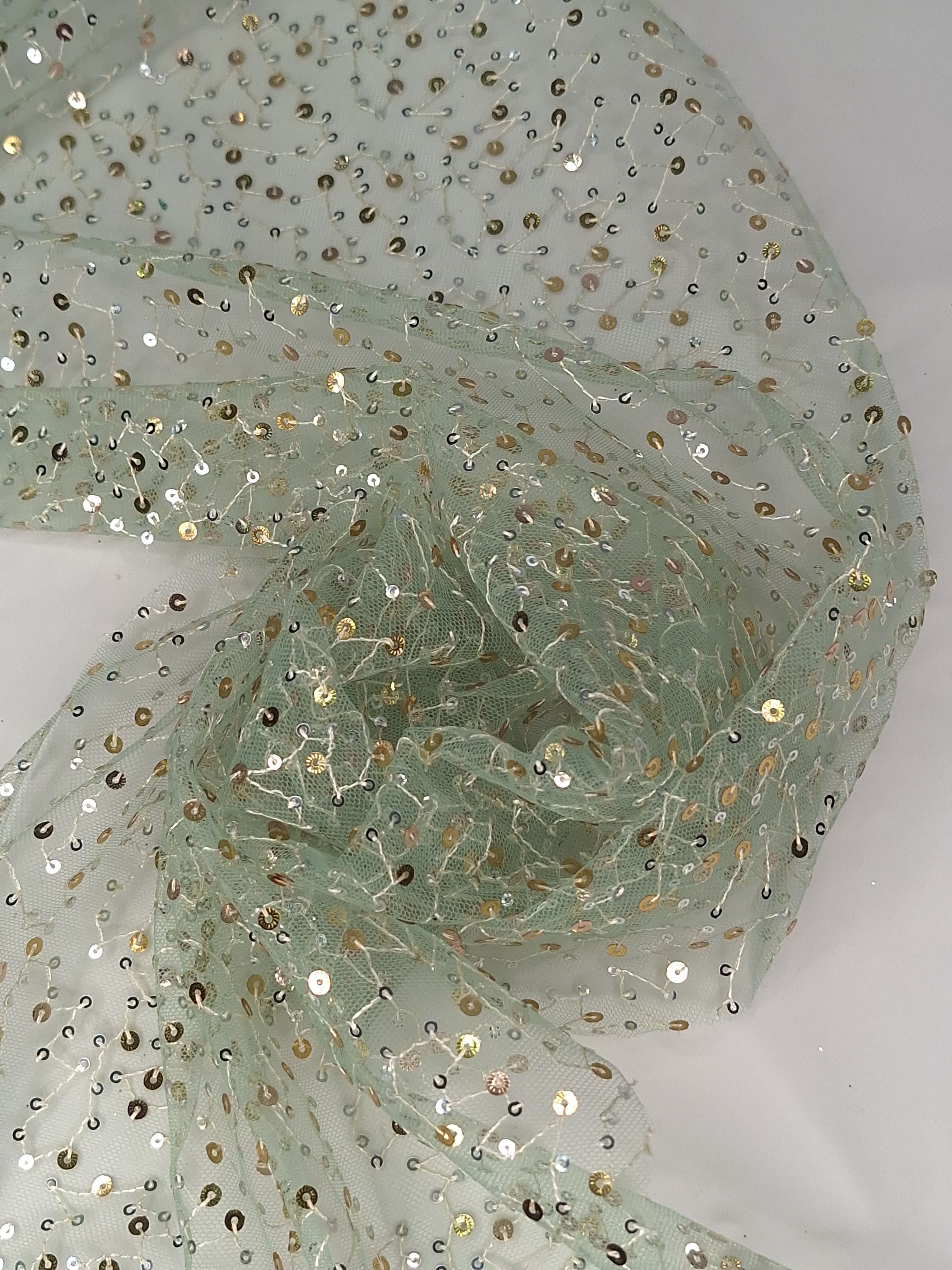 Tul bordado color cemento H075, ideal para vestidos de noche de boda y de XV años