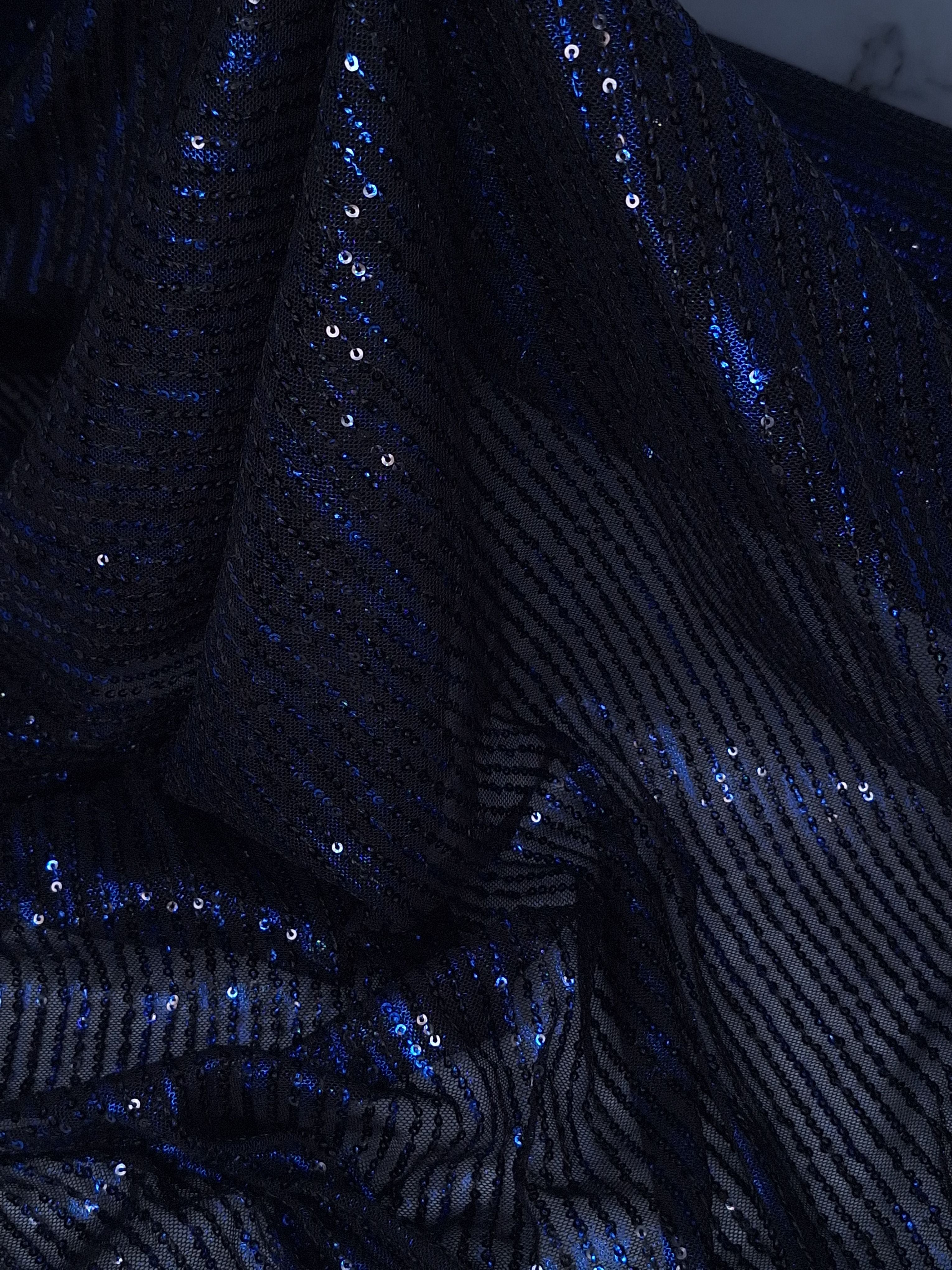 Tul bordado color rey A966, ideal para vestidos de noche de boda y de XV años