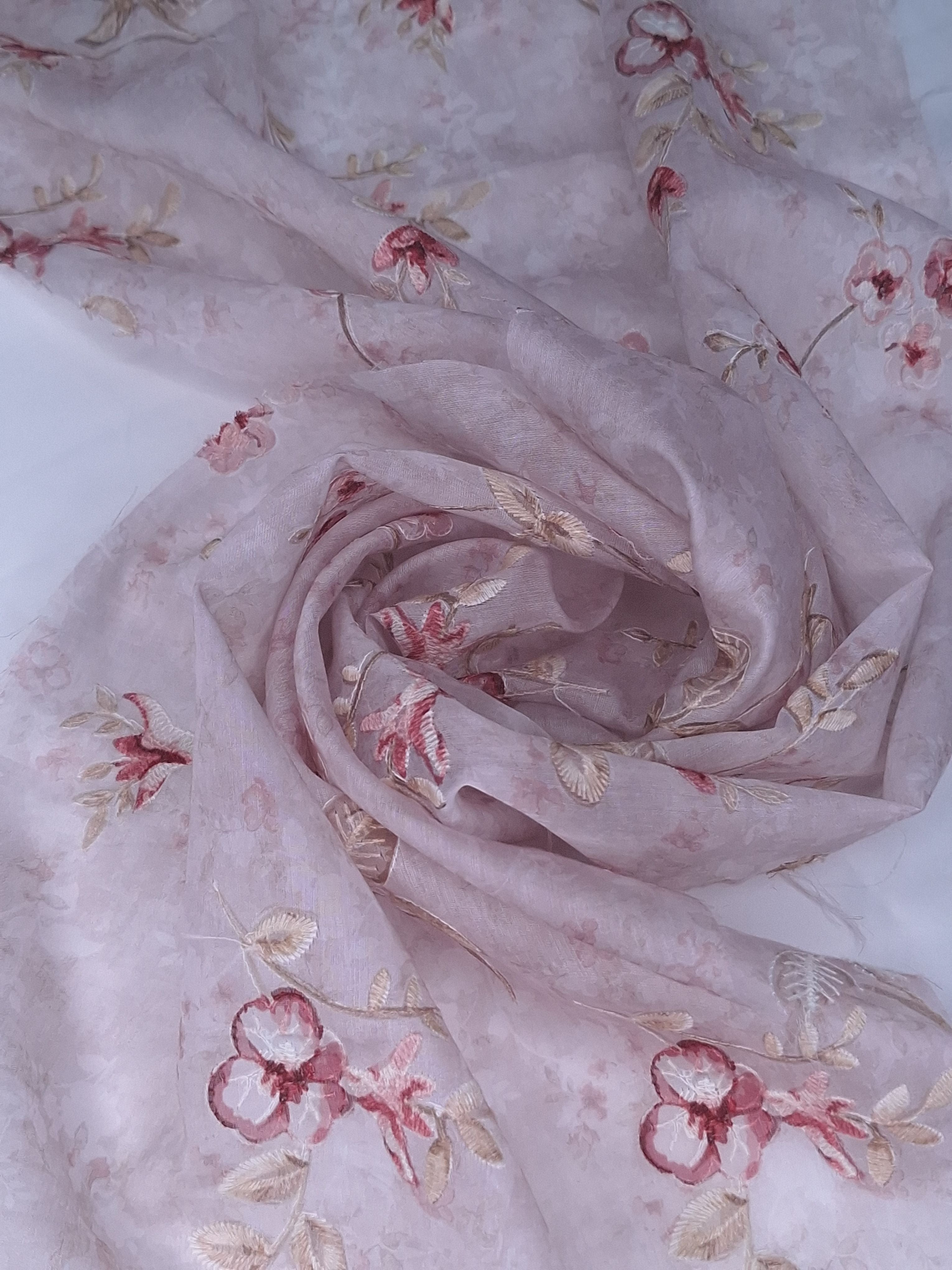 Tul bordado color rosa H187, ideal para vestidos de noche de boda y de XV años
