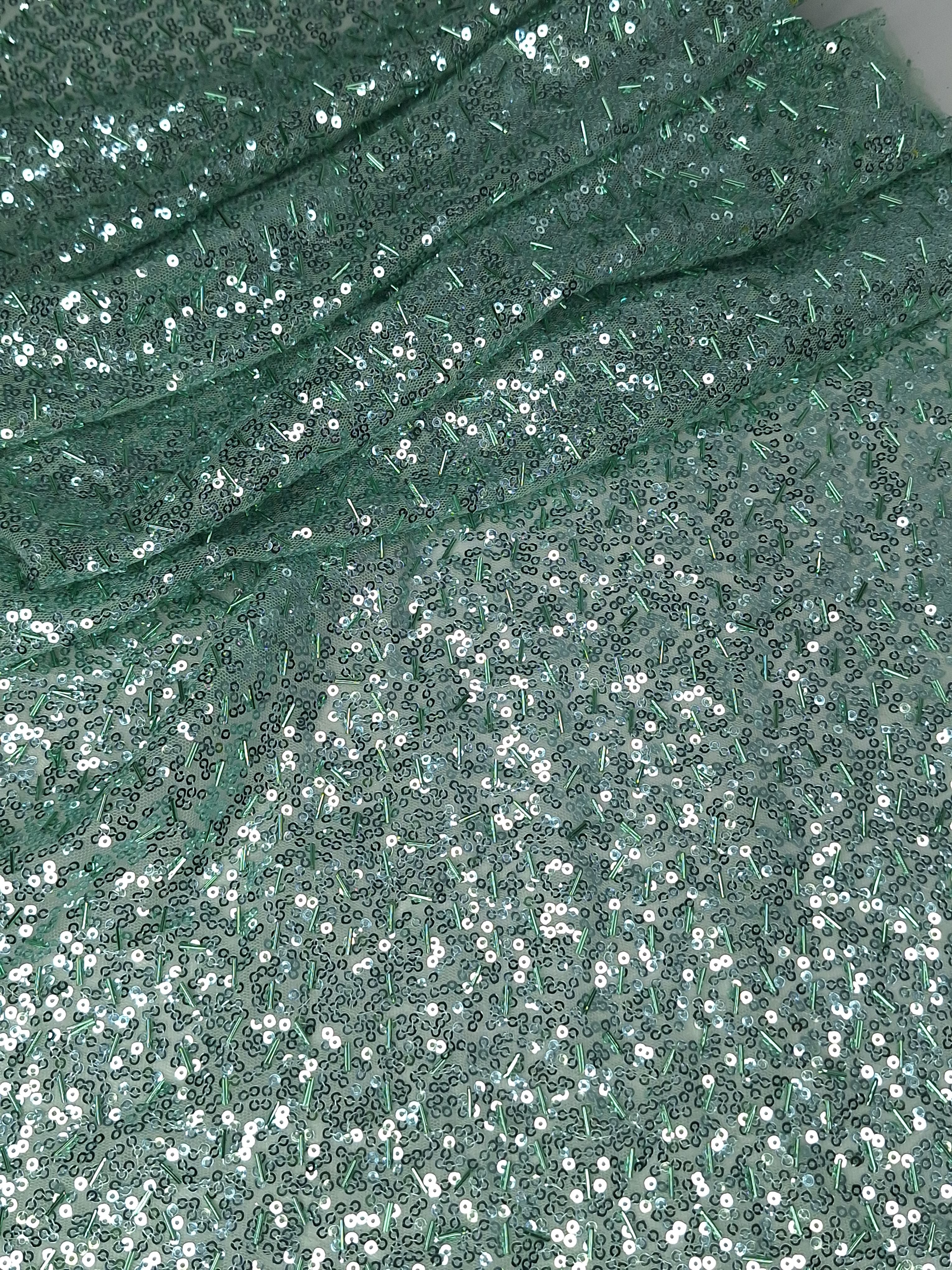 Tul bordado color cemento H093, ideal para vestidos de noche de boda y de XV años