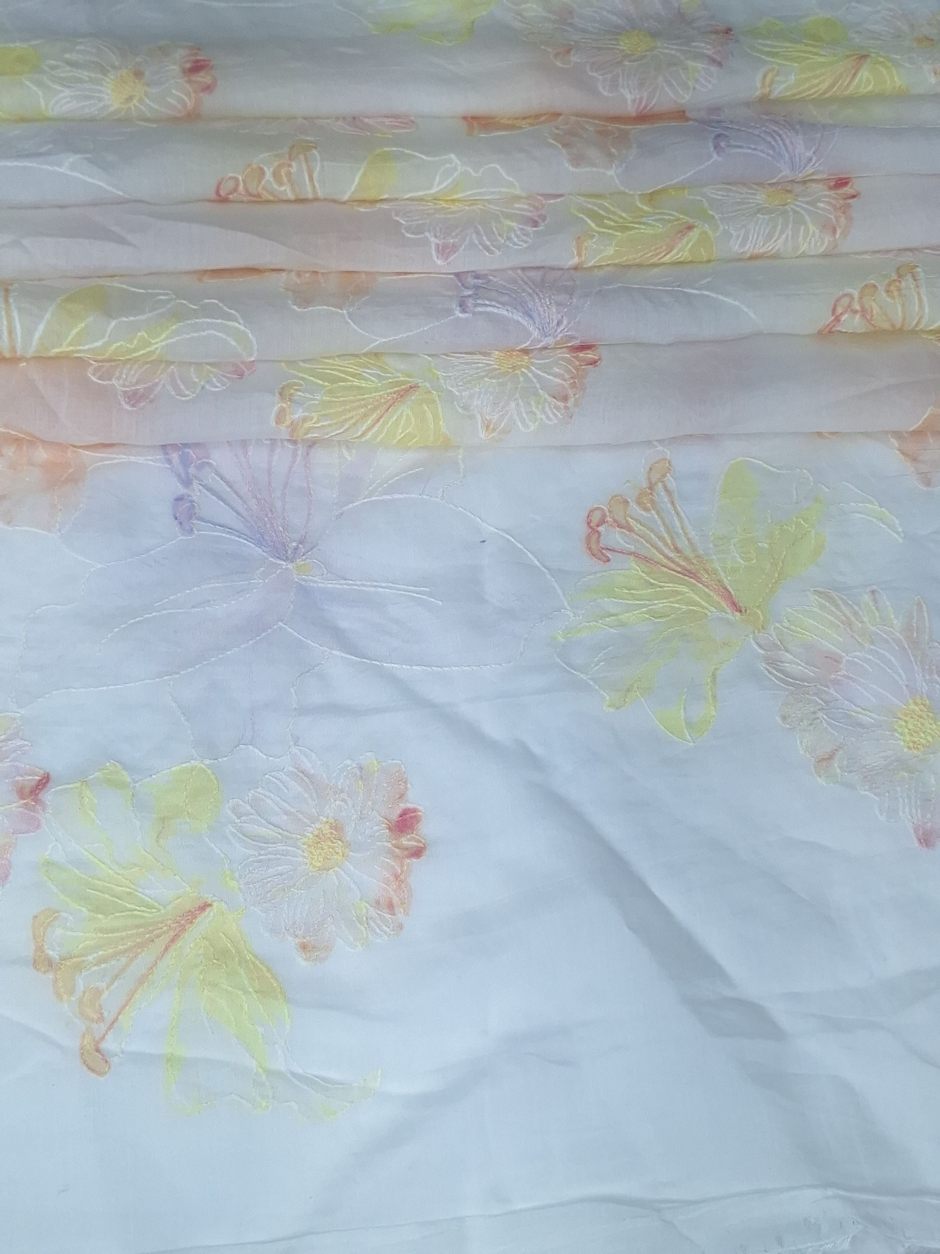 Tul bordado color amarillo H182, ideal para vestidos de noche de boda y de XV años