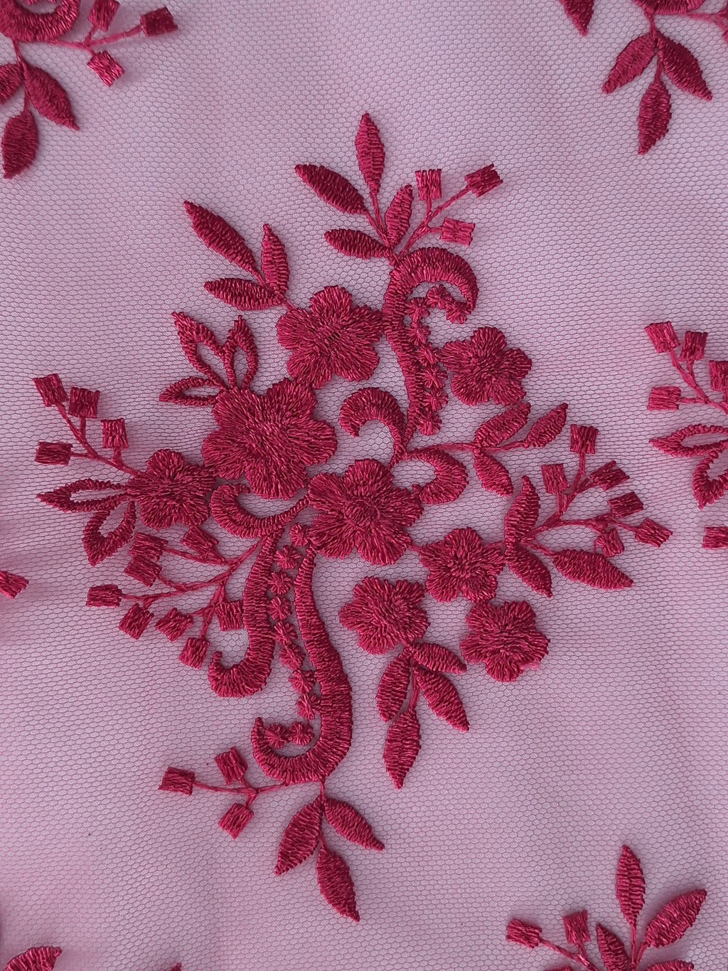 Tul bordado color rojo quemado A837, ideal para vestidos de noche de boda y de XV
