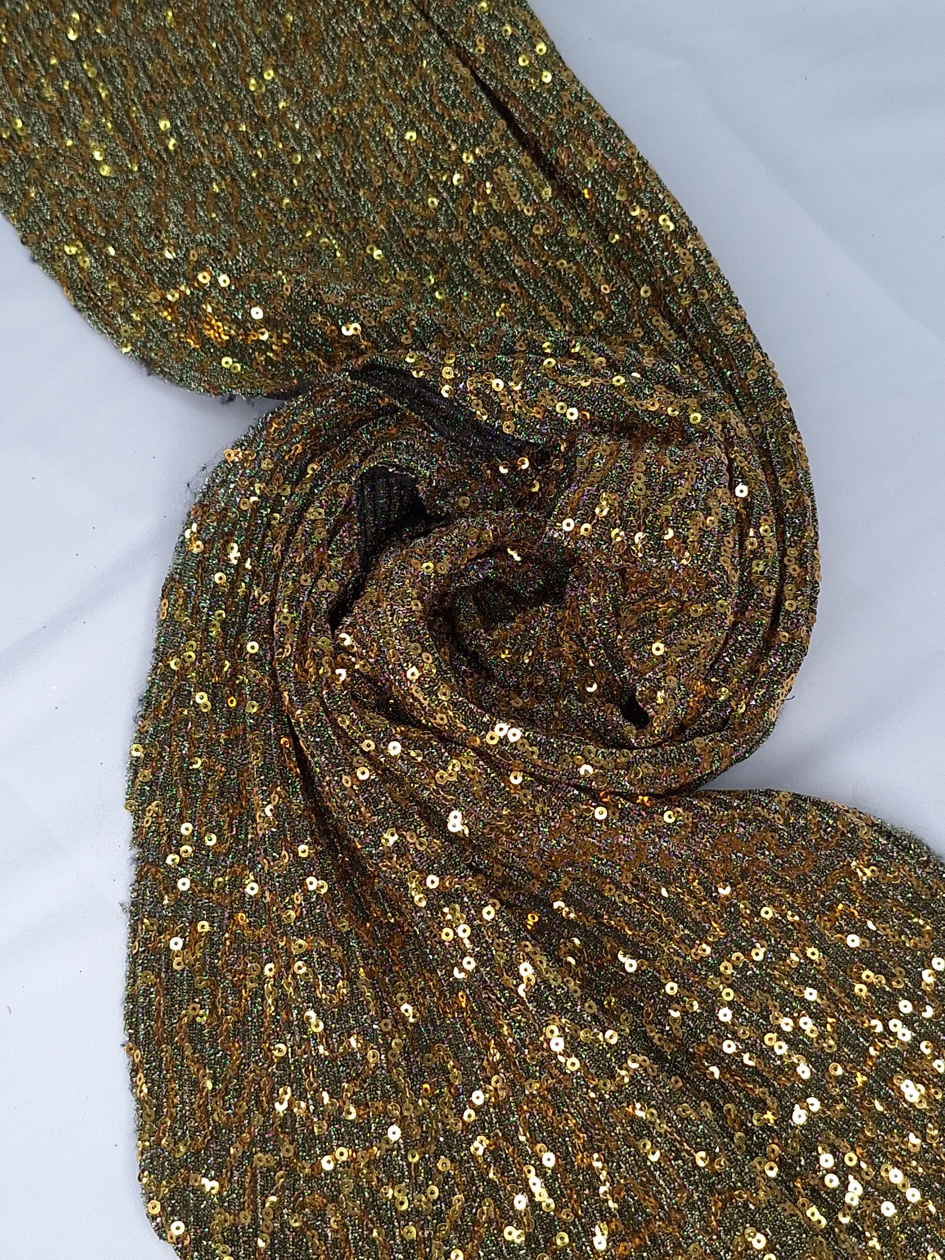 Tul bordado color oro A978, ideal para vestidos de noche de boda y de XV años