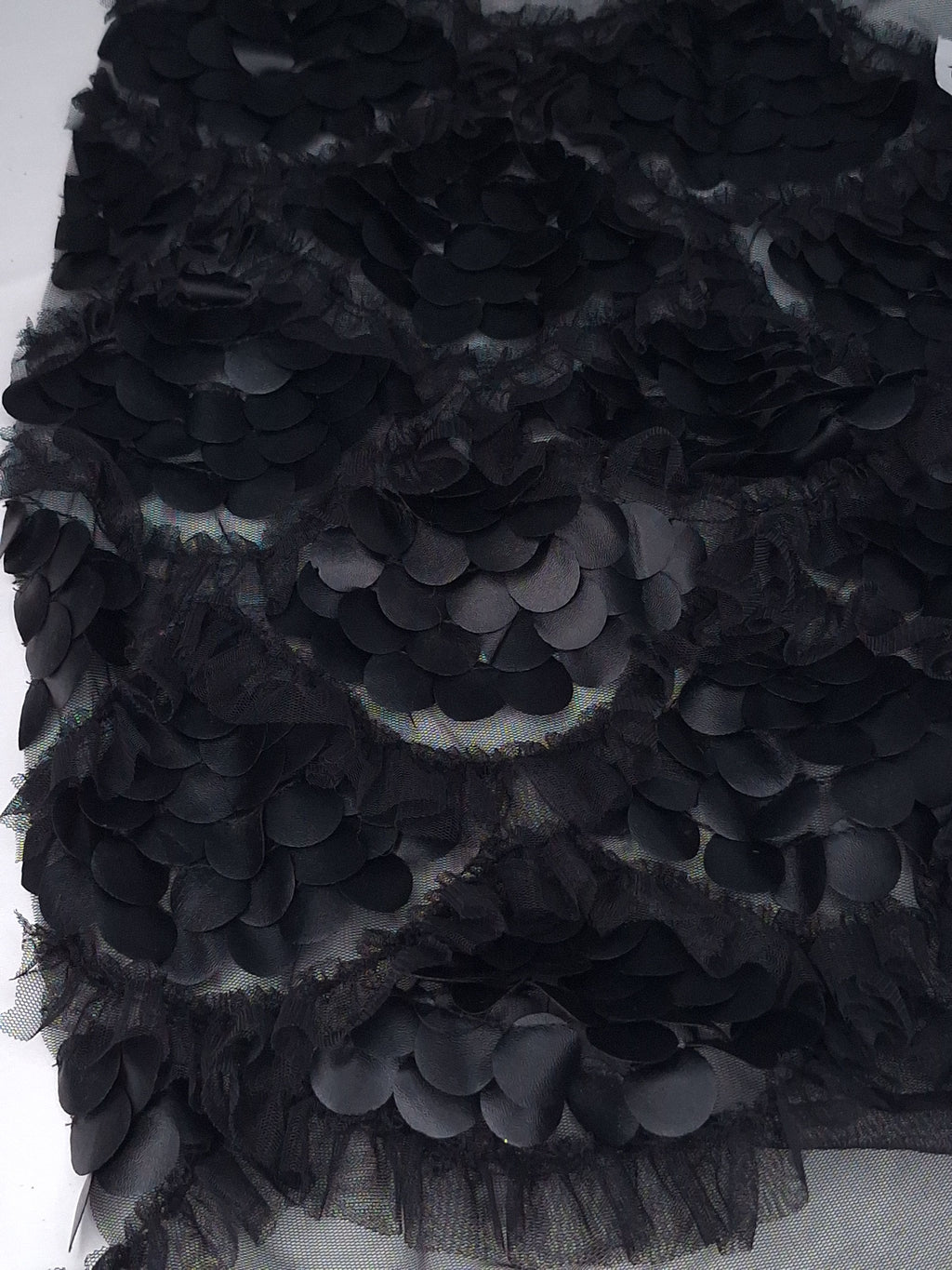 Tul bordado color negro A610, ideal para vestidos de noche de boda y de XV años