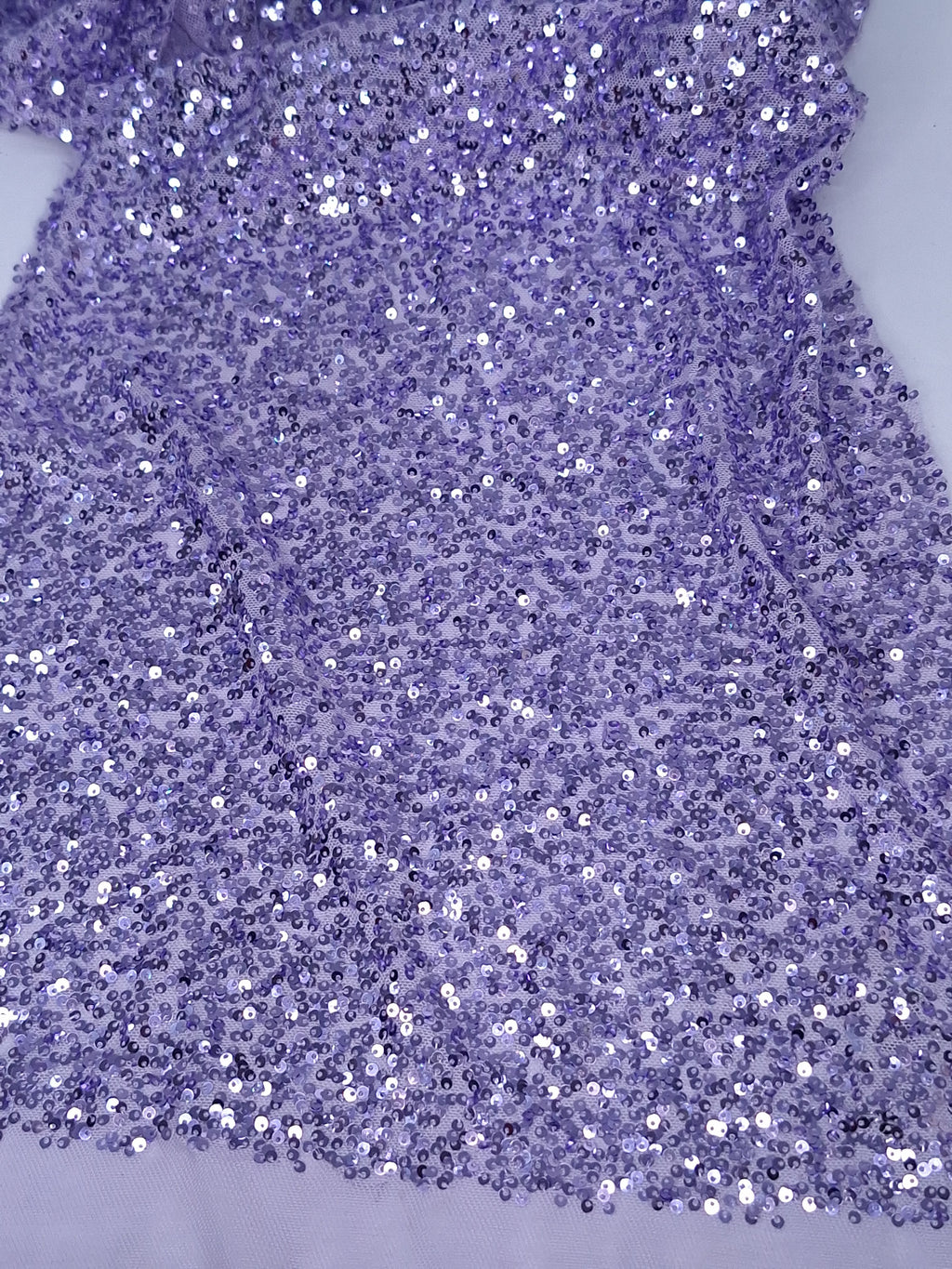 Tul bordado color lila claro A912, ideal para vestidos de noche de boda y de XV años