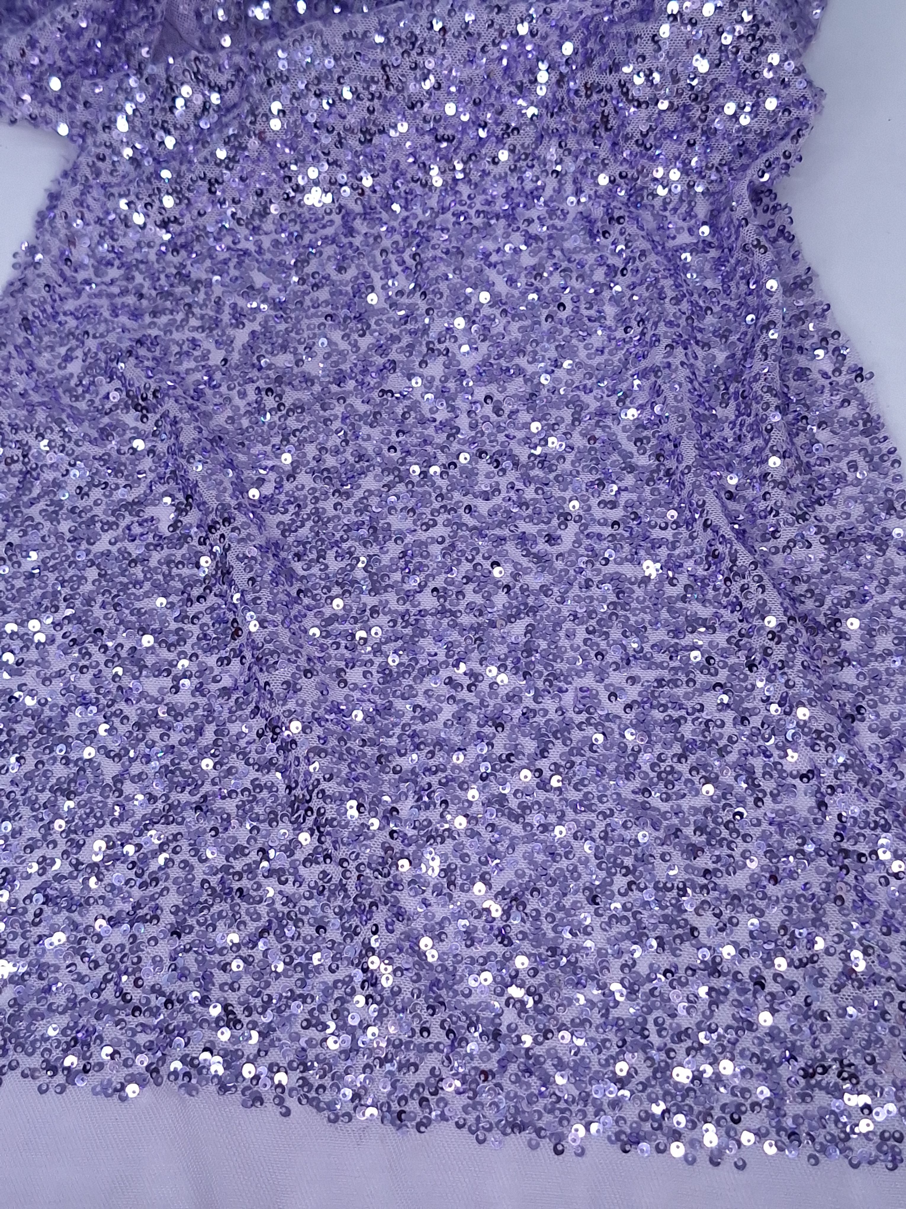 Tul bordado color lila claro A912, ideal para vestidos de noche de boda y de XV años