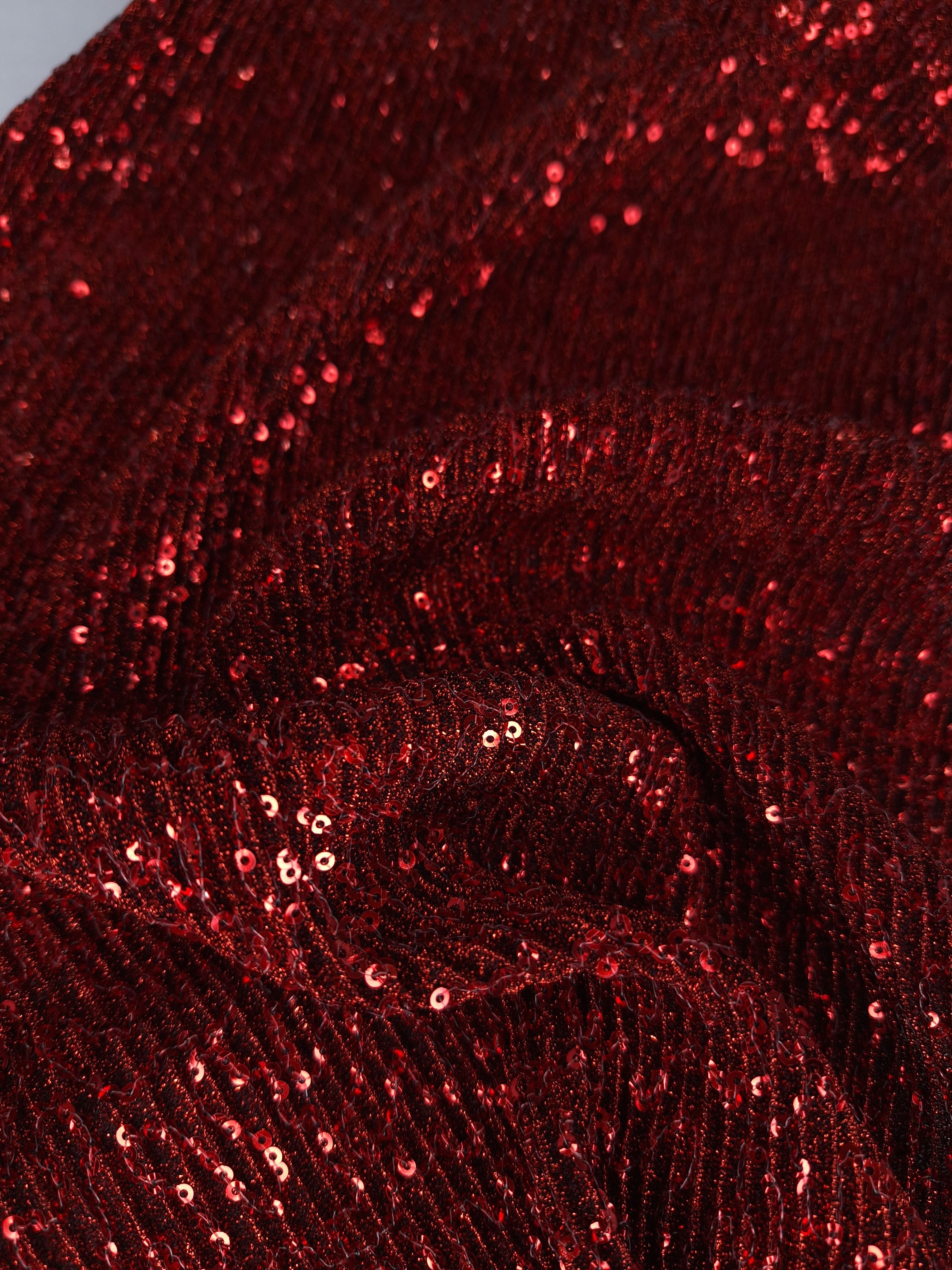 Tul bordado color rojo A978, ideal para vestidos de noche de boda y de XV años