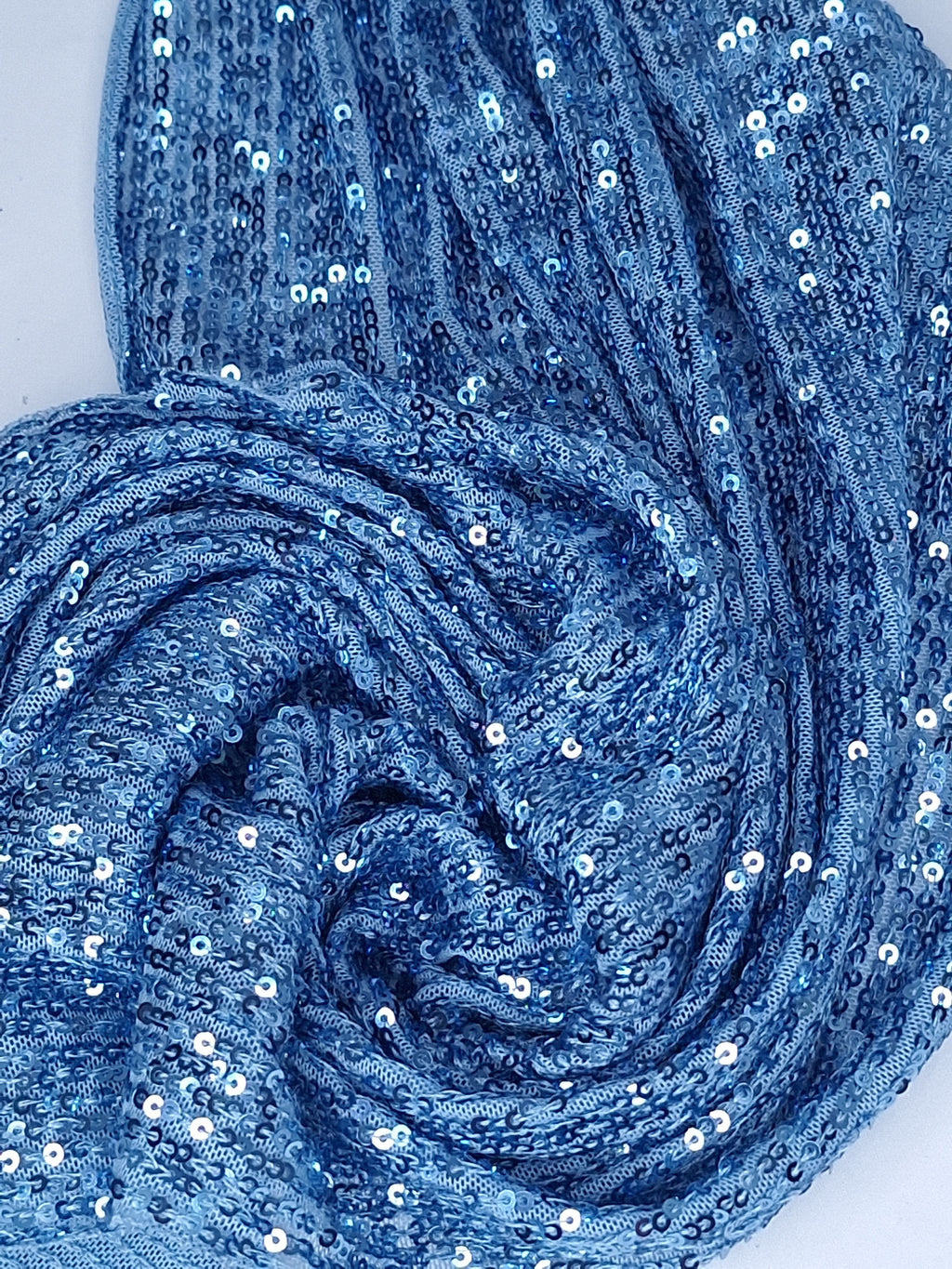Tul bordado color cielo A913, ideal para vestidos de noche de boda y de XV años