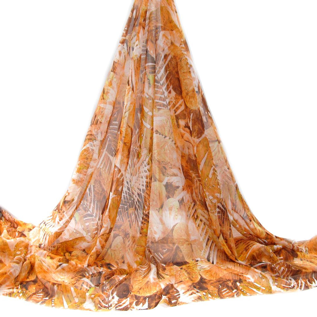 Tul bordado color anaranjado A264, ideal para vestidos de noche de boda y de XV años