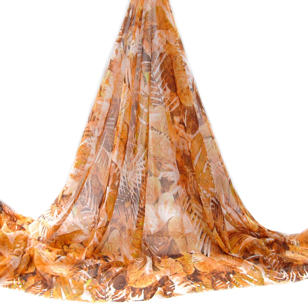 Tul bordado color anaranjado A264, ideal para vestidos de noche de boda y de XV años