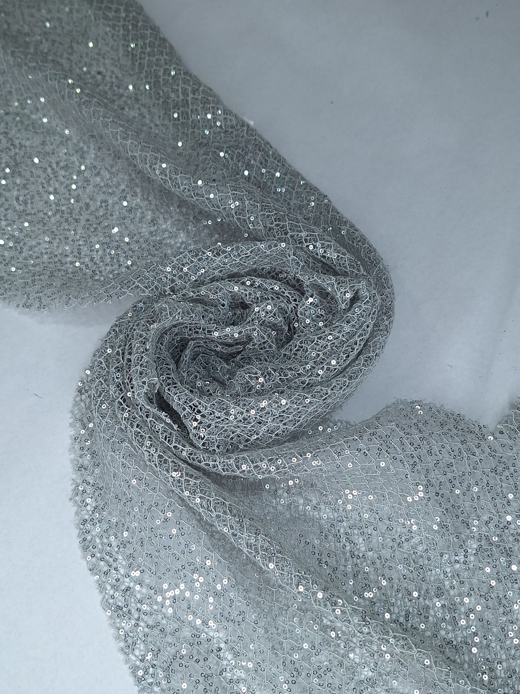 Tul bordado color gris A830, ideal para vestidos de noche de boda y de XV años