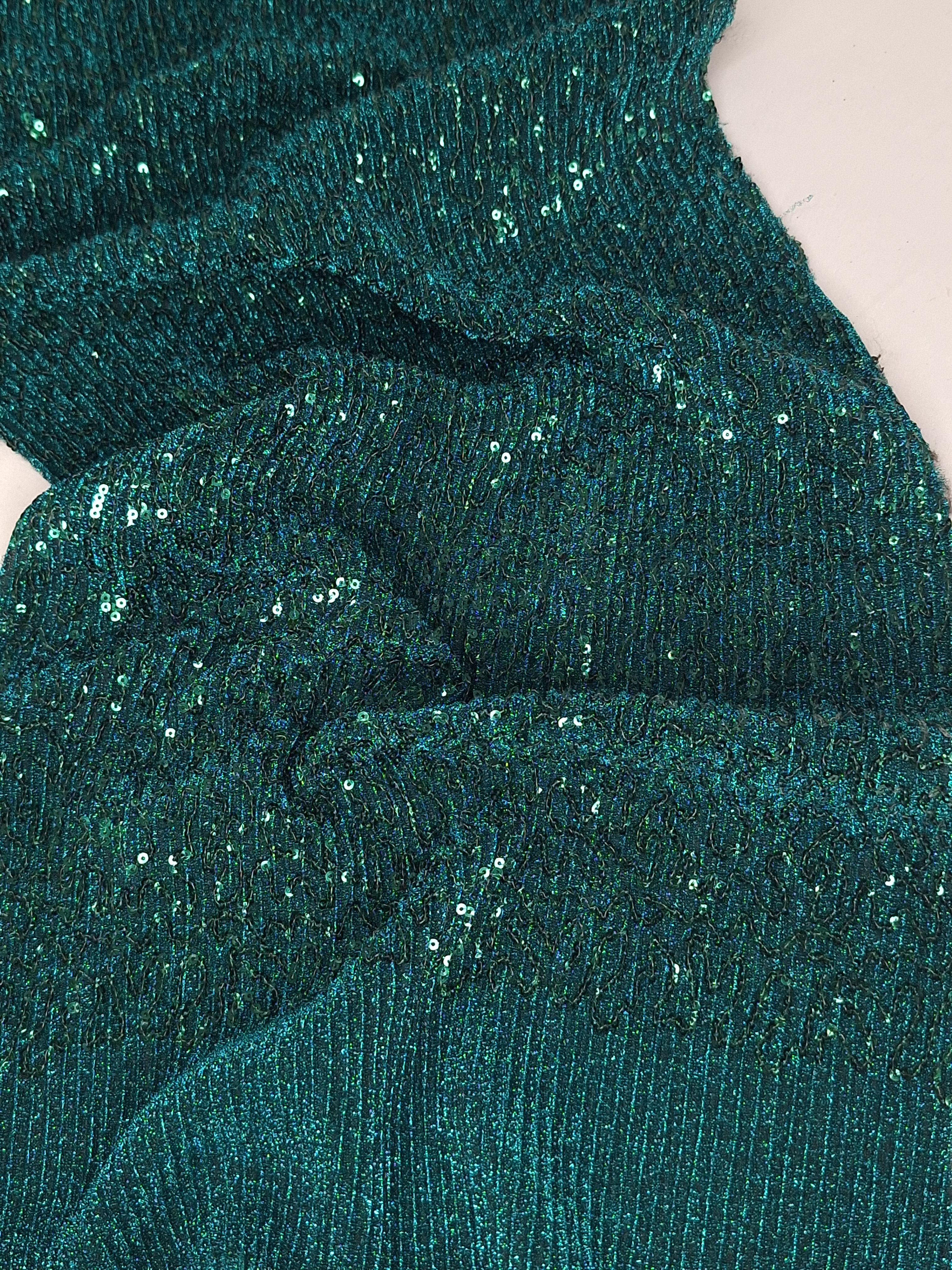 Tul bordado color jade A978, ideal para vestidos de noche de boda y de XV años