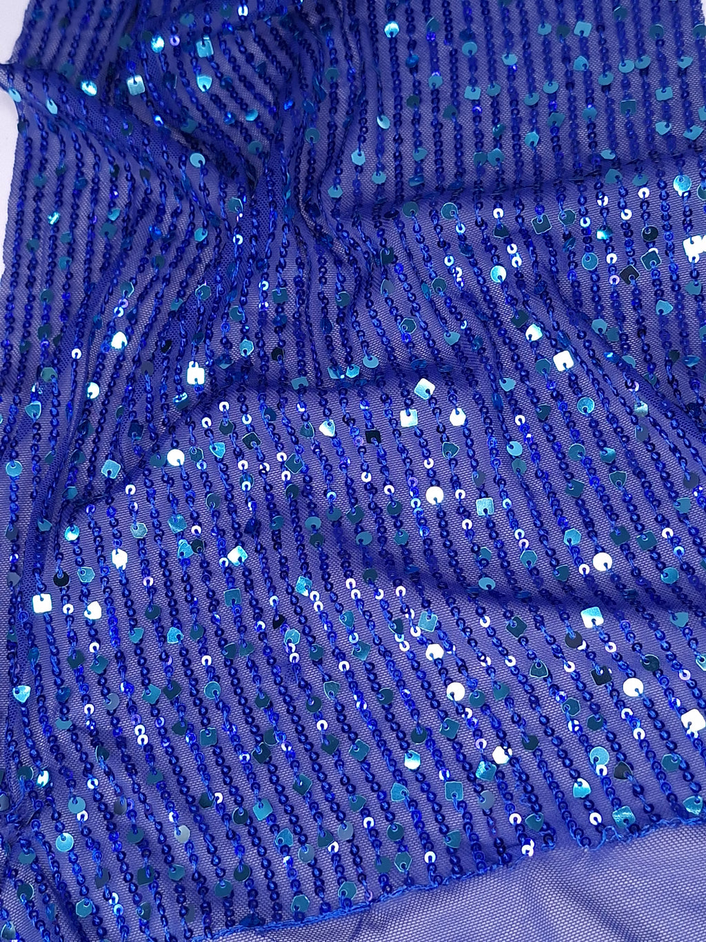 Tul bordado color azul rey H078, ideal para vestidos de noche de boda y de XV años
