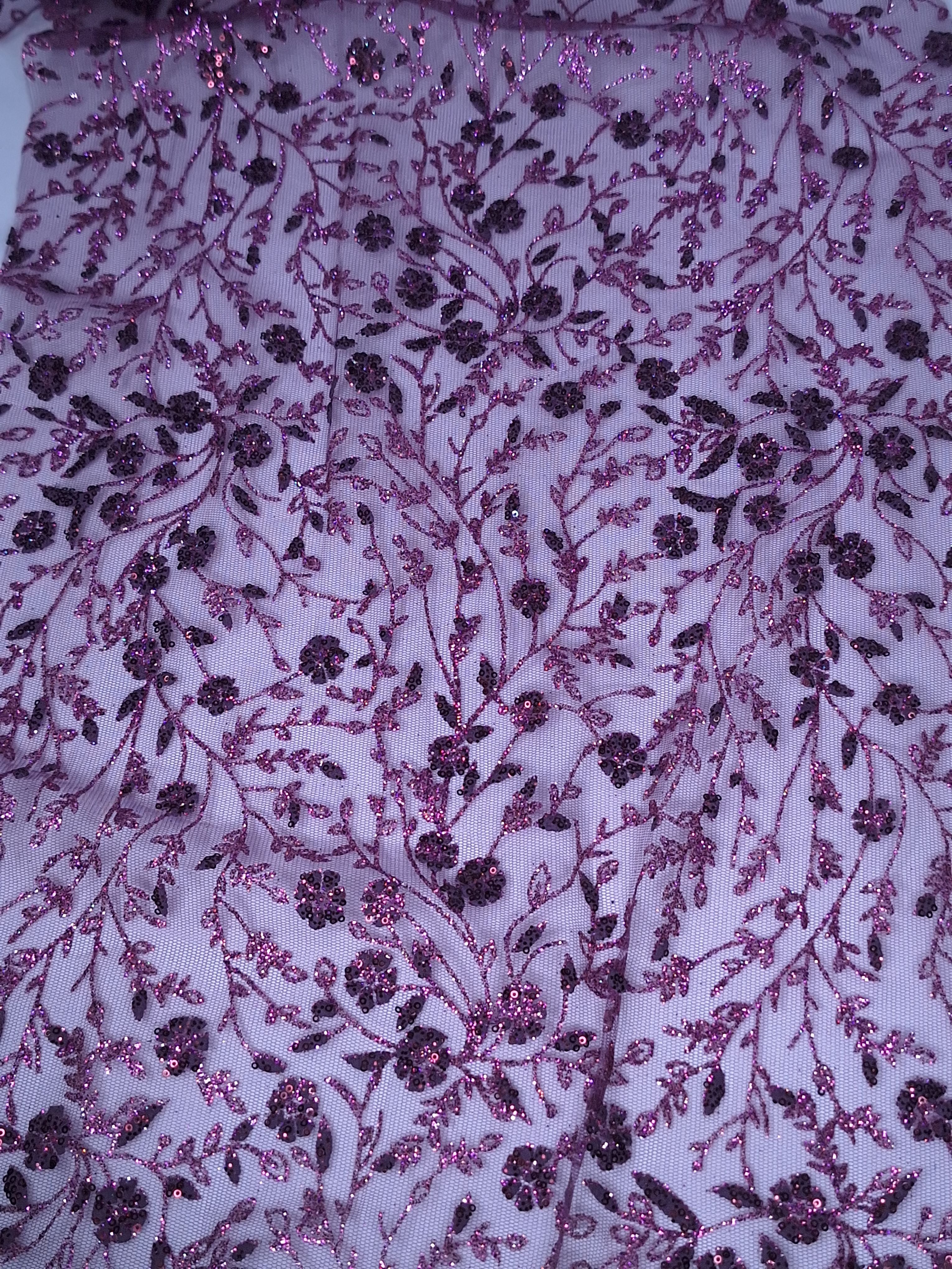 Tul bordado color lila morado H036, ideal para vestidos de noche de boda y de XV años