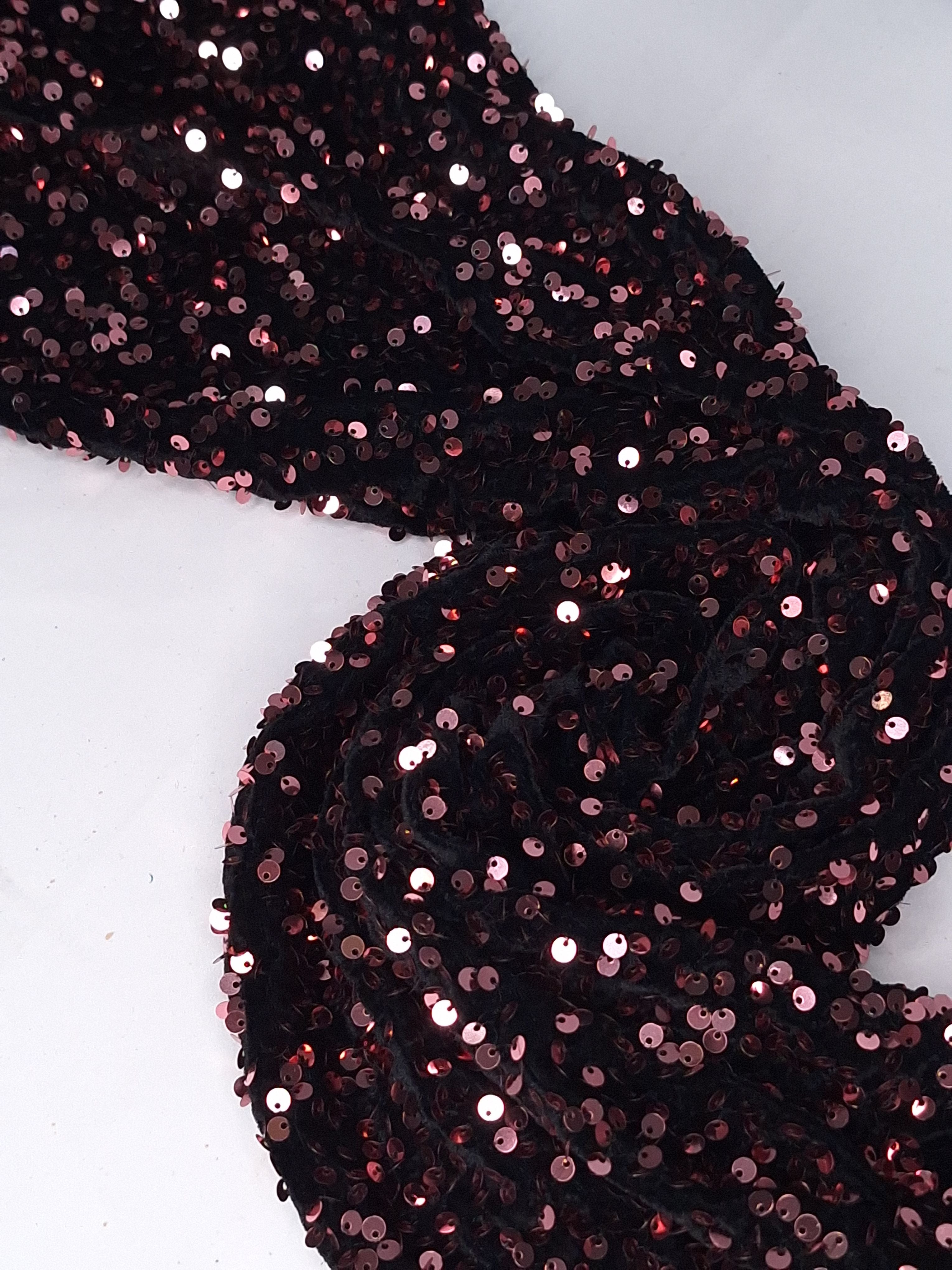 Tul bordado color negro palo de rosa a789, ideal para vestidos de noche de boda y de XV años