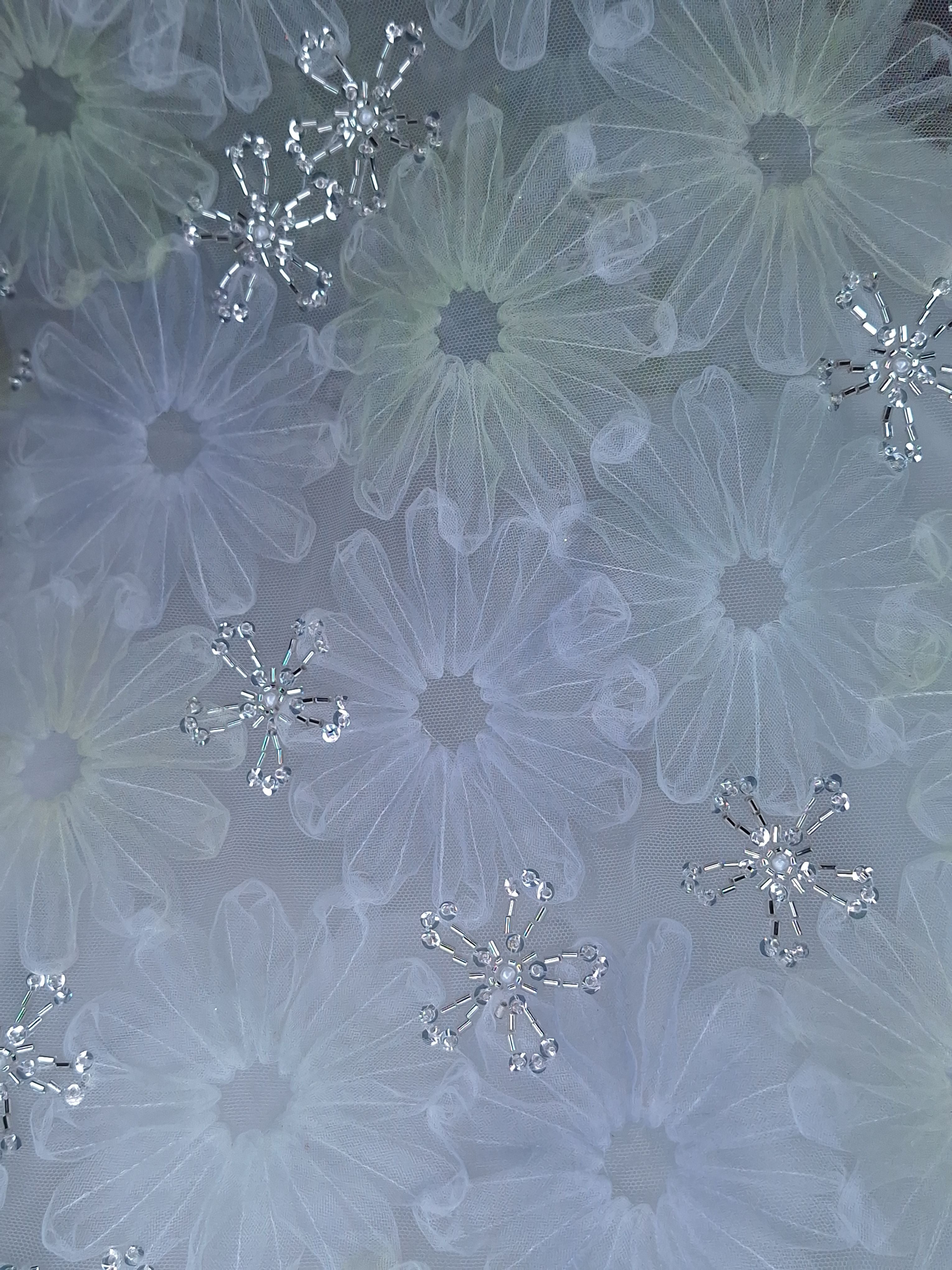 Tul bordado color verde h031, ideal para vestidos de noche de boda y de XV años