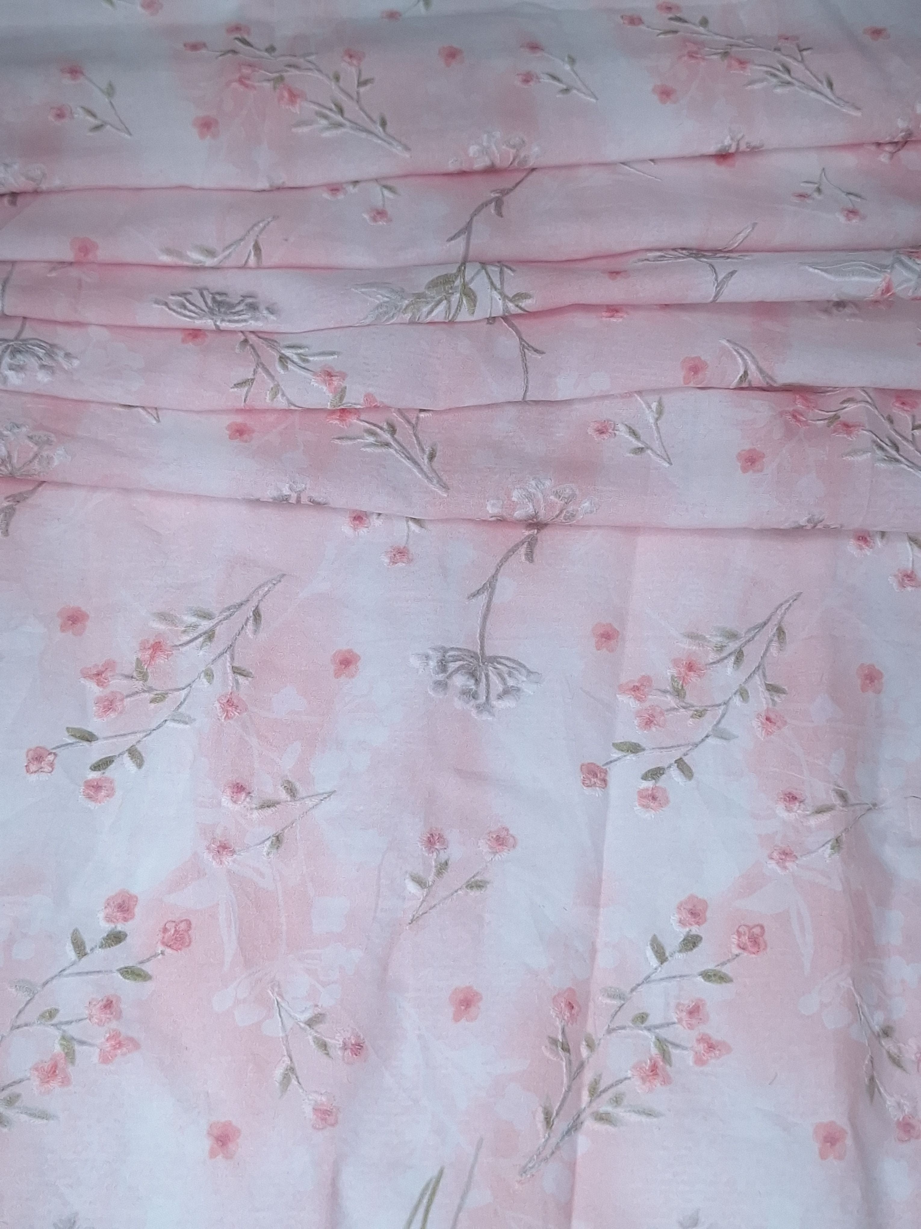 Tul bordado color rosa H183, ideal para vestidos de noche de boda y de XV años
