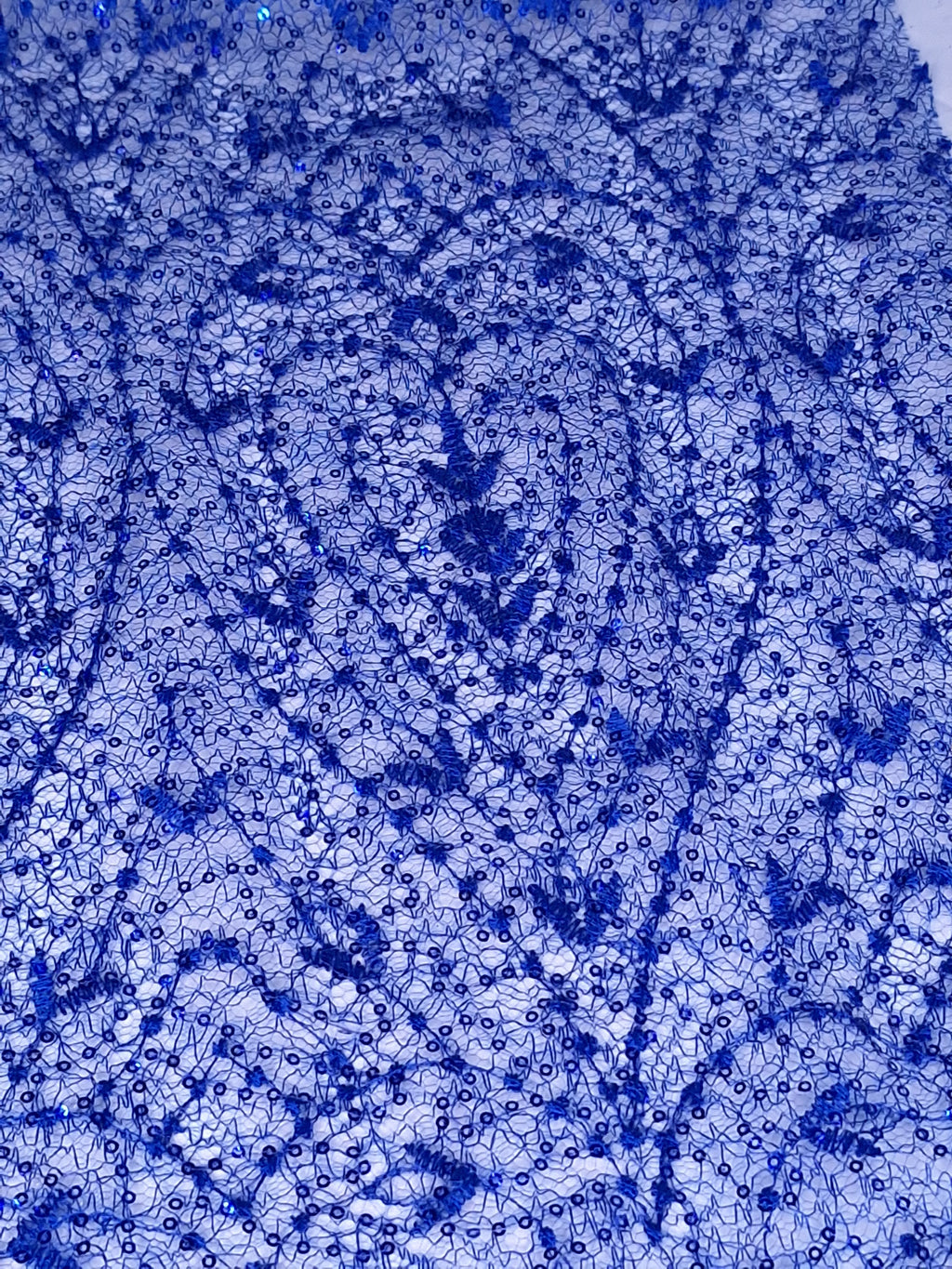 Tul bordado color azul rey A845, ideal para vestidos de noche de boda y de XV años