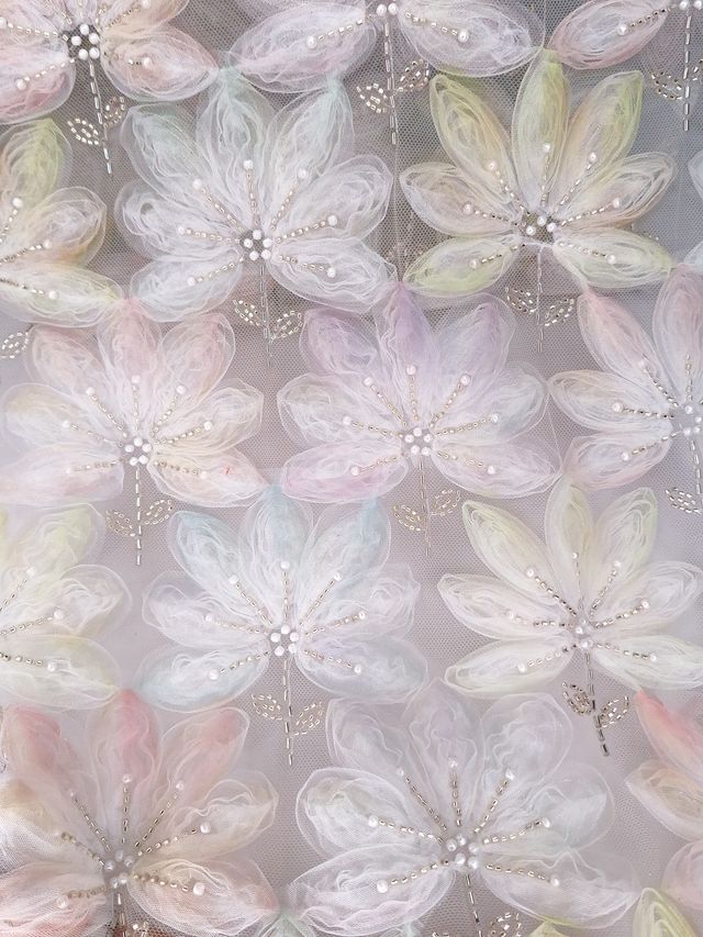 Tul bordado color verde oro H028, ideal para vestidos de noche de boda y de XV años