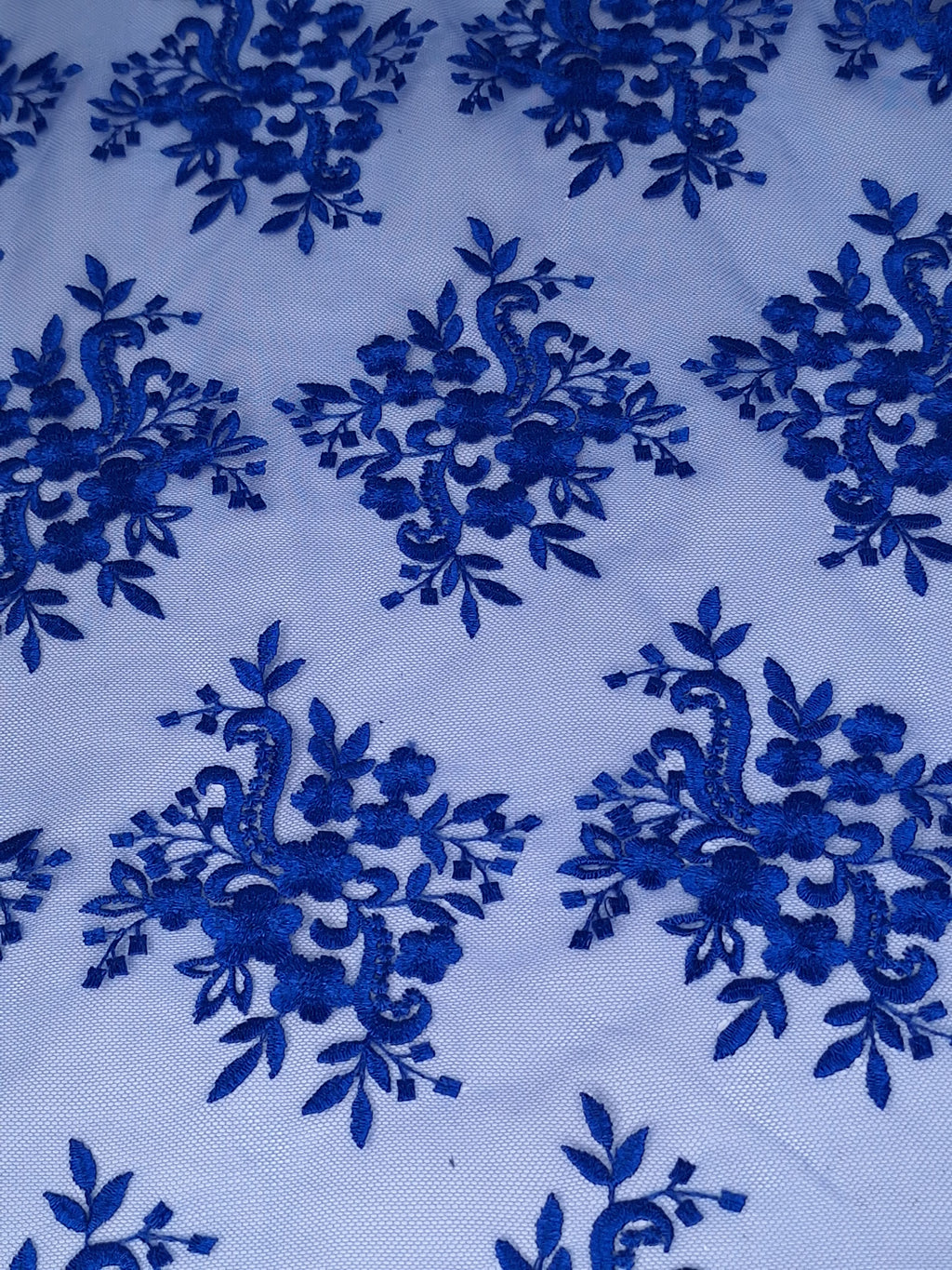Tul bordado color azul rey A837, ideal para vestidos de noche de boda y de XV años