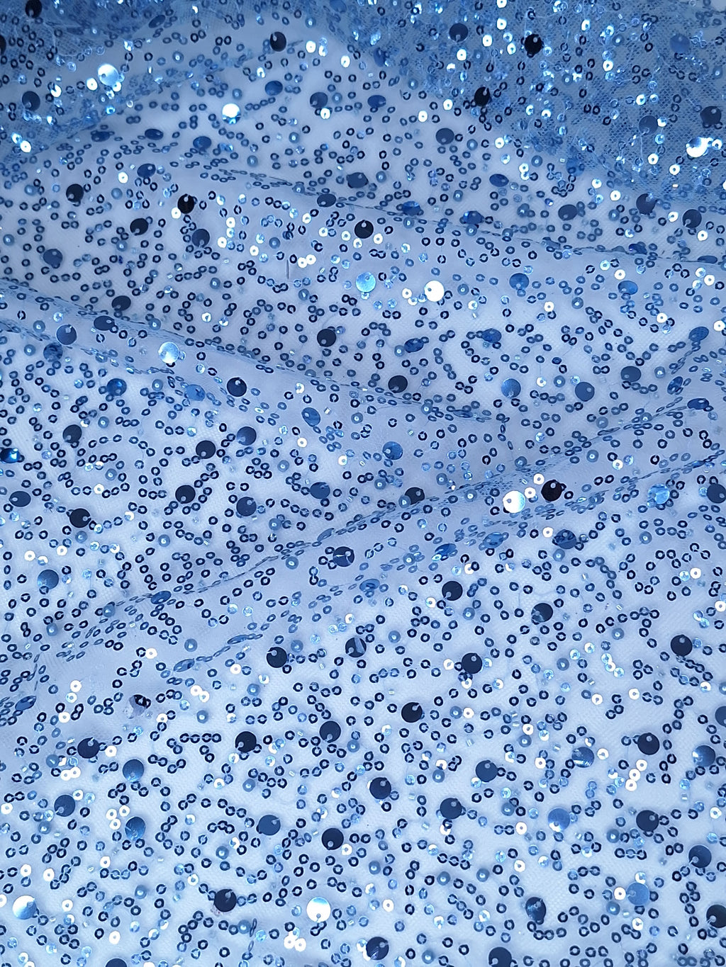 Tul bordado color cielo H071, ideal para vestidos de noche de boda y de XV años