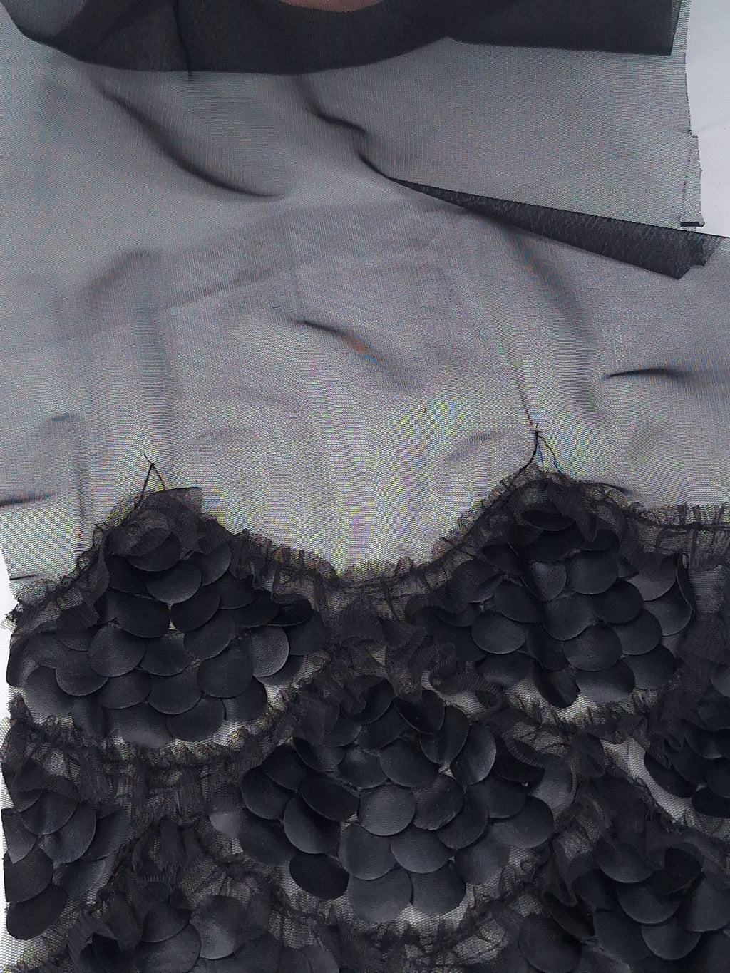 Tul bordado color negro A610, ideal para vestidos de noche de boda y de XV años