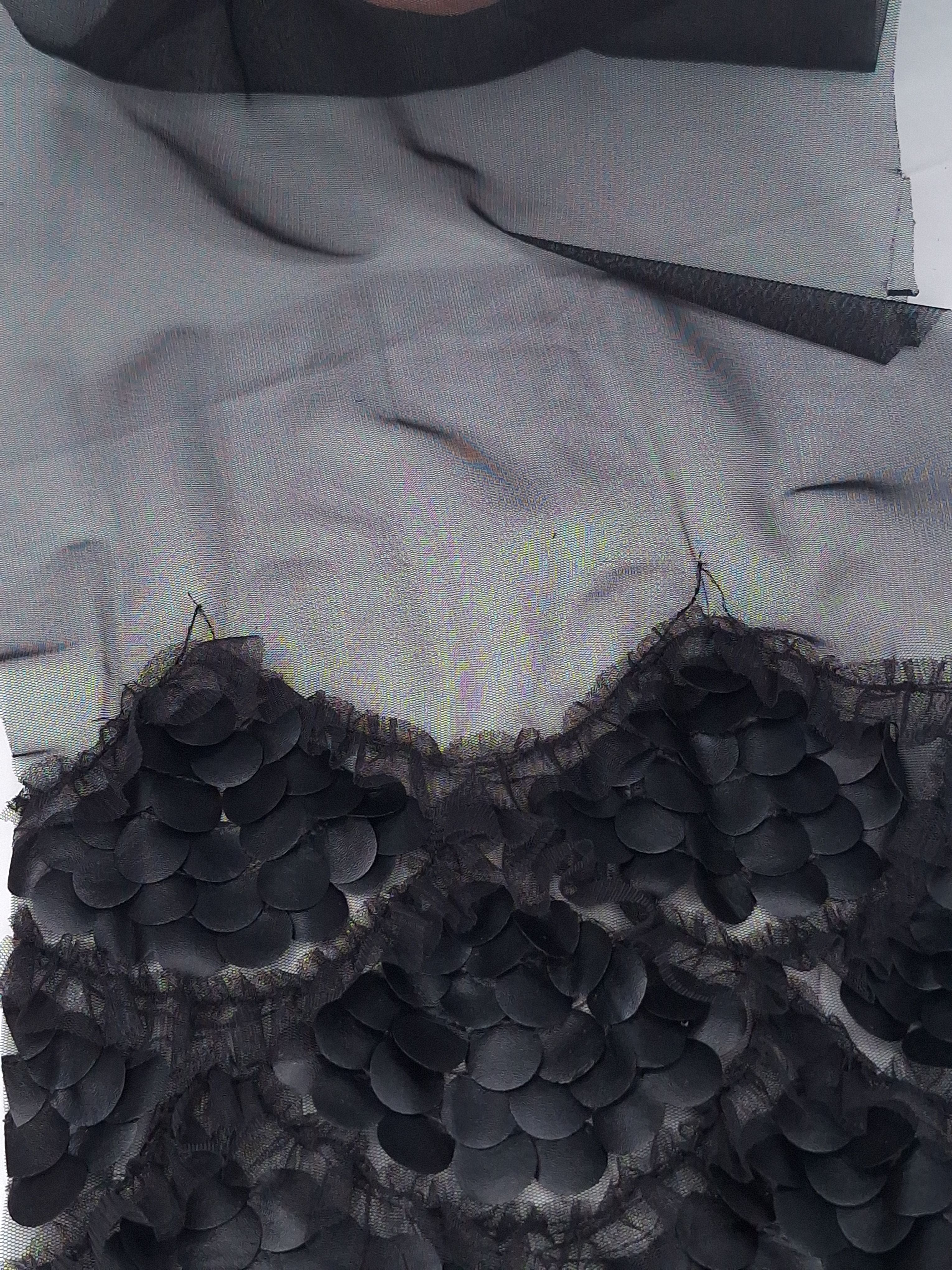 Tul bordado color negro A610, ideal para vestidos de noche de boda y de XV años