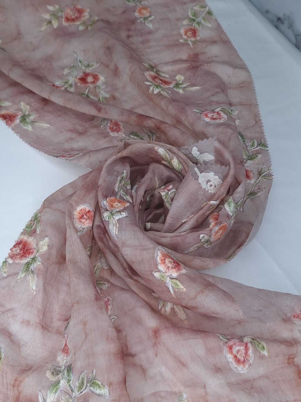 Tul bordado color palo de rosa H184, ideal para vestidos de noche de boda y de XV años