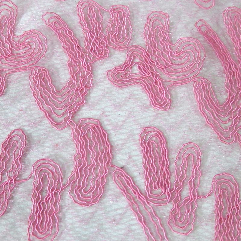 Tul bordado color rosa A164, ideal para vestidos de noche de boda y de xv años