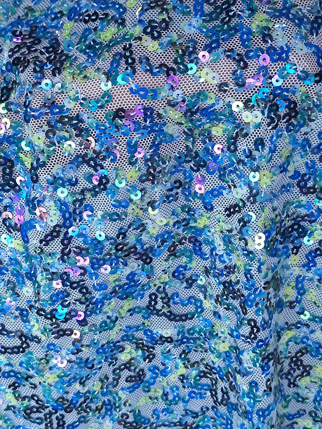 Tul bordado color azul A914, ideal para vestidos de noche de boda y de XV años