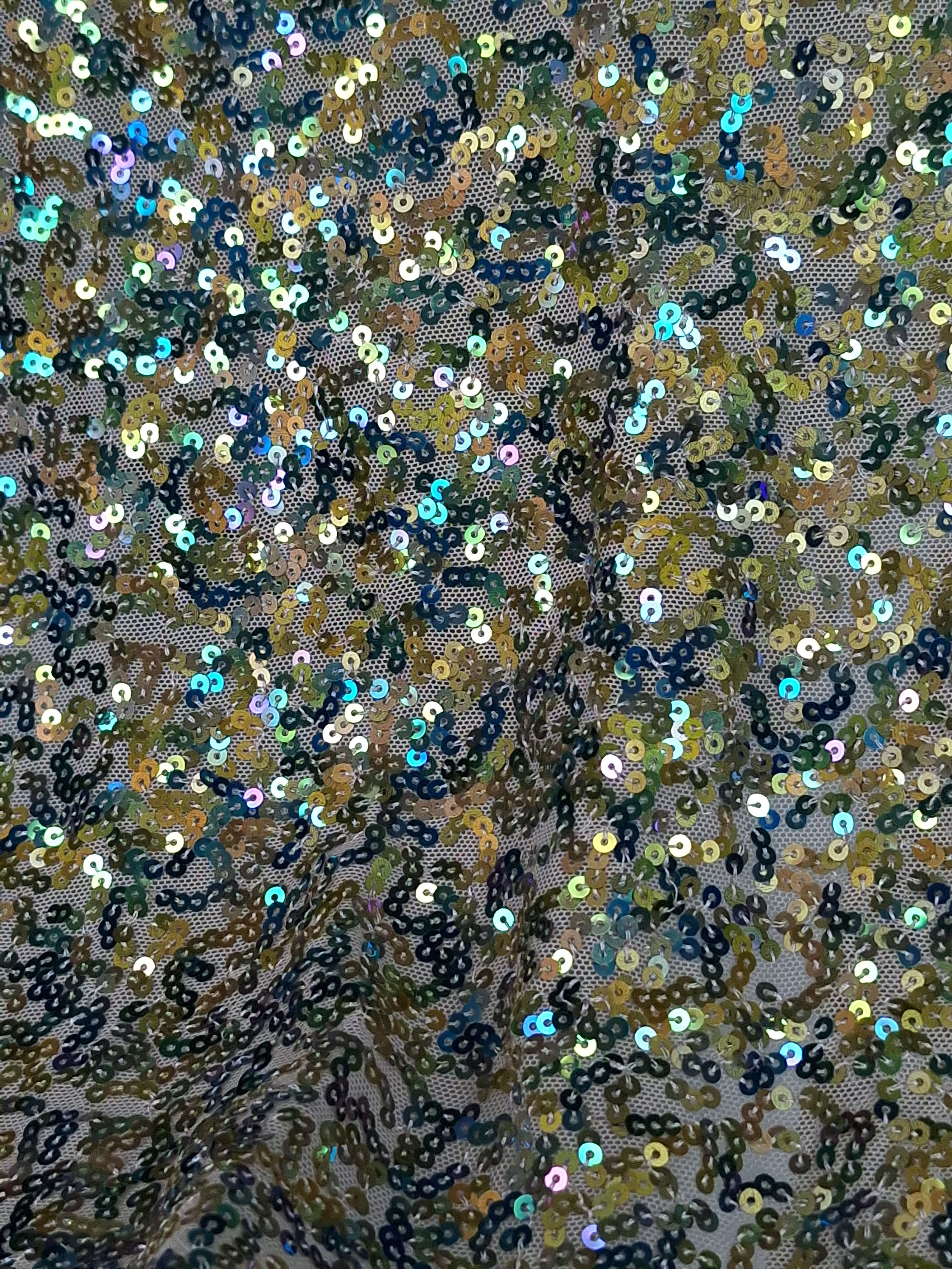 Tul bordado color verde oro A914, ideal para vestidos de noche de boda y de XV años