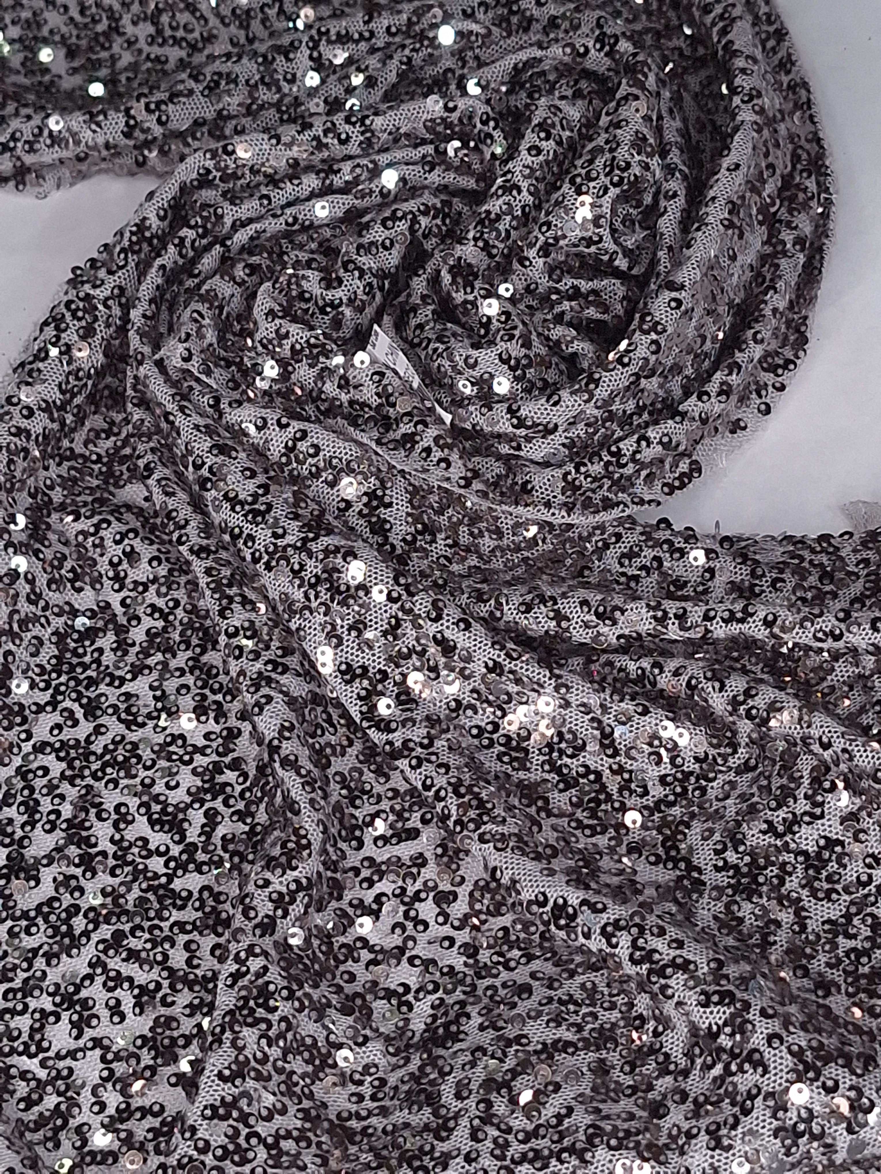 Tul bordado color plata A912, ideal para vestidos de noche de boda y de XV años