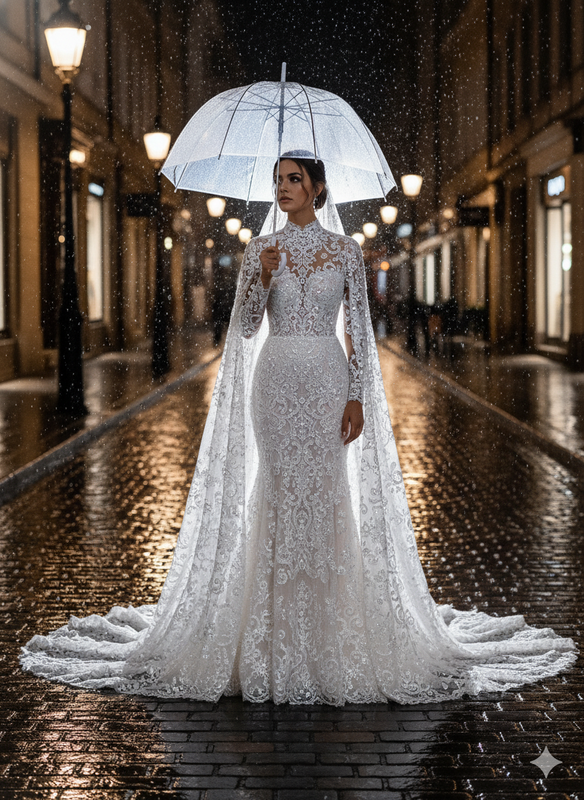 Tul bordado color blanco H156, ideal para vestidos de noche de boda y de XV años