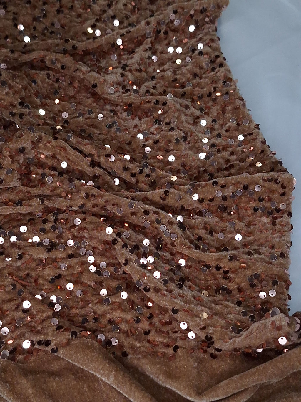 Tul bordado color cobre A789, ideal para vestidos de noche de boda y de XV años