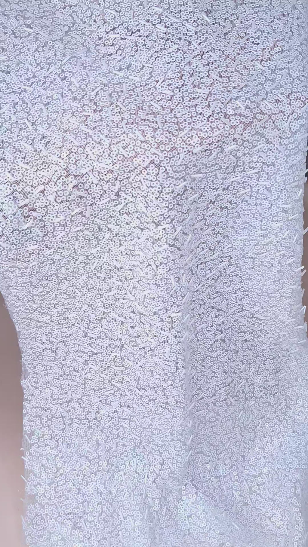 Tul bordado color blanco H093, ideal para vestidos de noche de boda y de XV años