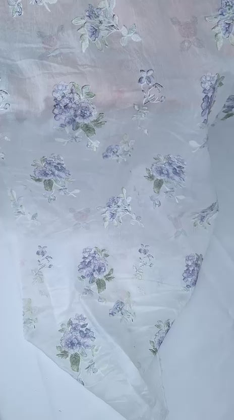 Tul bordado color azul H188, ideal para vestidos de noche de boda y de XV años