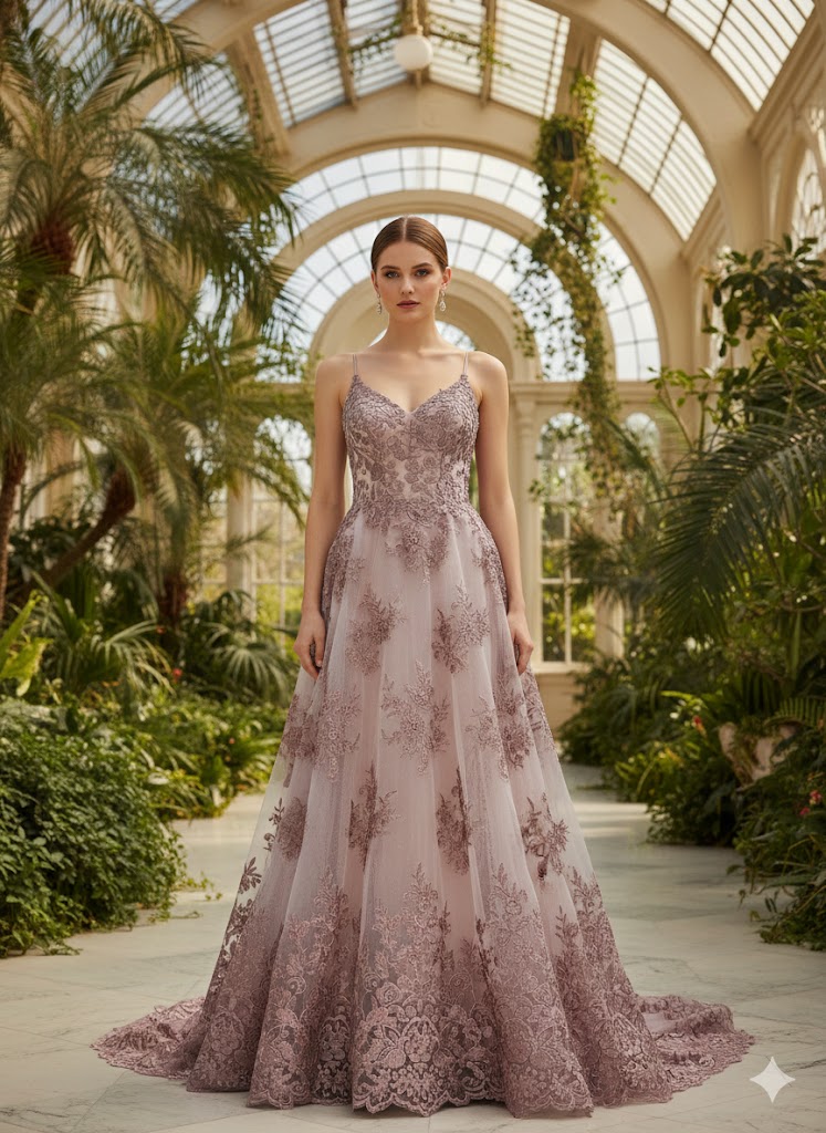Tul bordado color palo de rosa A926, ideal para vestidos de noche de boda y de XV años