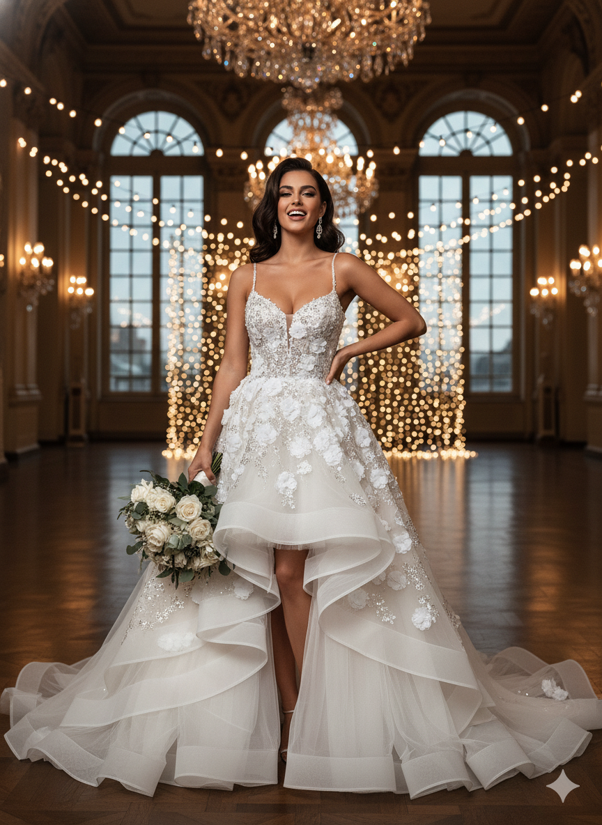 Tul bordado color blanco H147, ideal para vestidos de noche de boda y de XV años